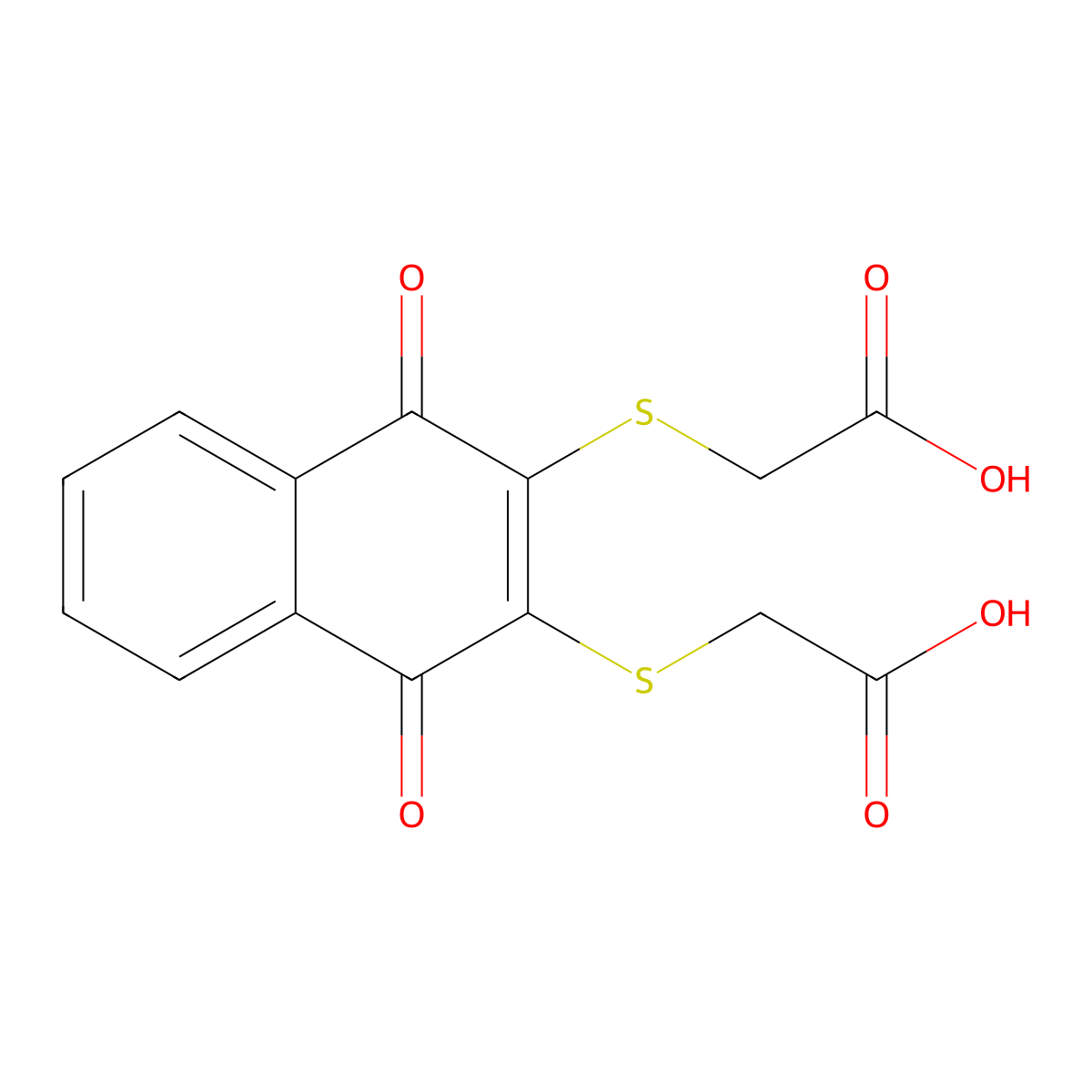 2,3-Bis(mercaptoacetic acid)-1,4-naphthalenedione molecular structure, CAS 108900-05-6