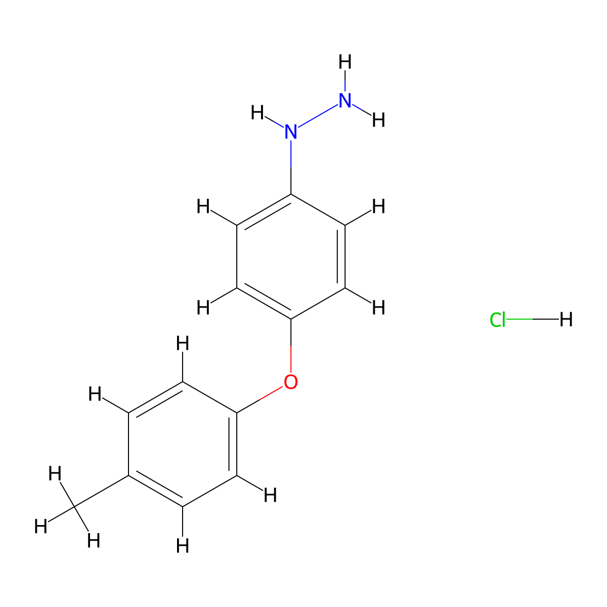 4-(4-Methylphenoxy)phenylhydrazine hydrochloride molecular structure, CAS 108902-83-6