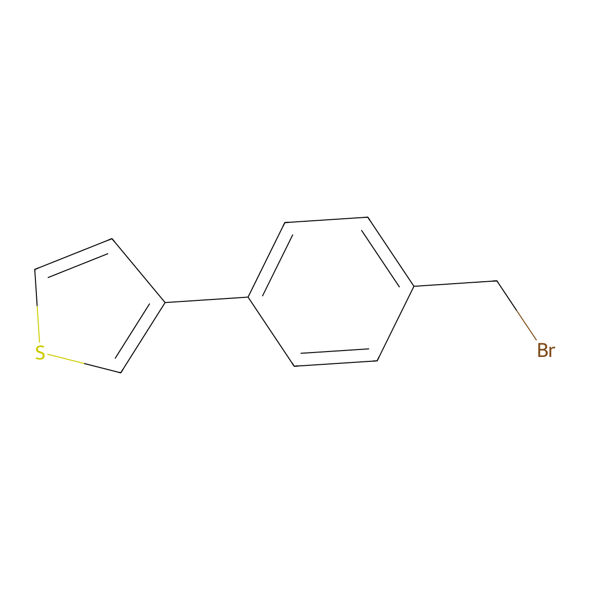 3-(4-(Bromomethyl)phenyl)thiophene molecular structure, CAS 108912-09-0