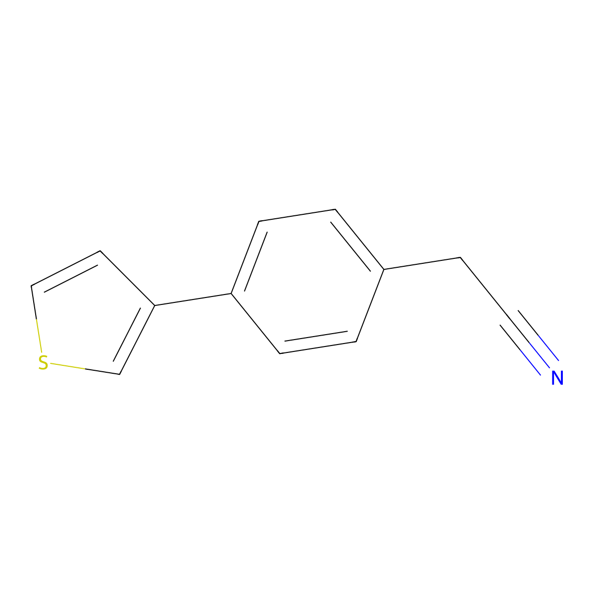[4-(3-Thienyl)phenyl]acetonitrile molecular structure, CAS 108912-10-3