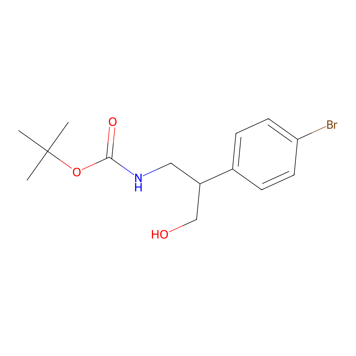 3-(Boc-amino)-2-(4-bromophenyl)-propanol molecular structure, CAS 1089131-54-3
