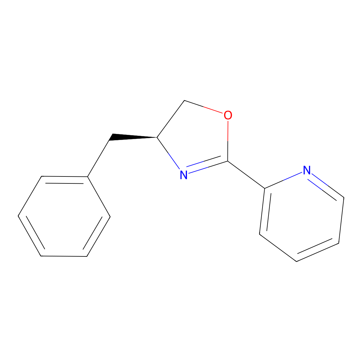 (S)-4-Benzyl-2-(pyridin-2-yl)-4,5-dihydrooxazole molecular structure, CAS 108915-08-8