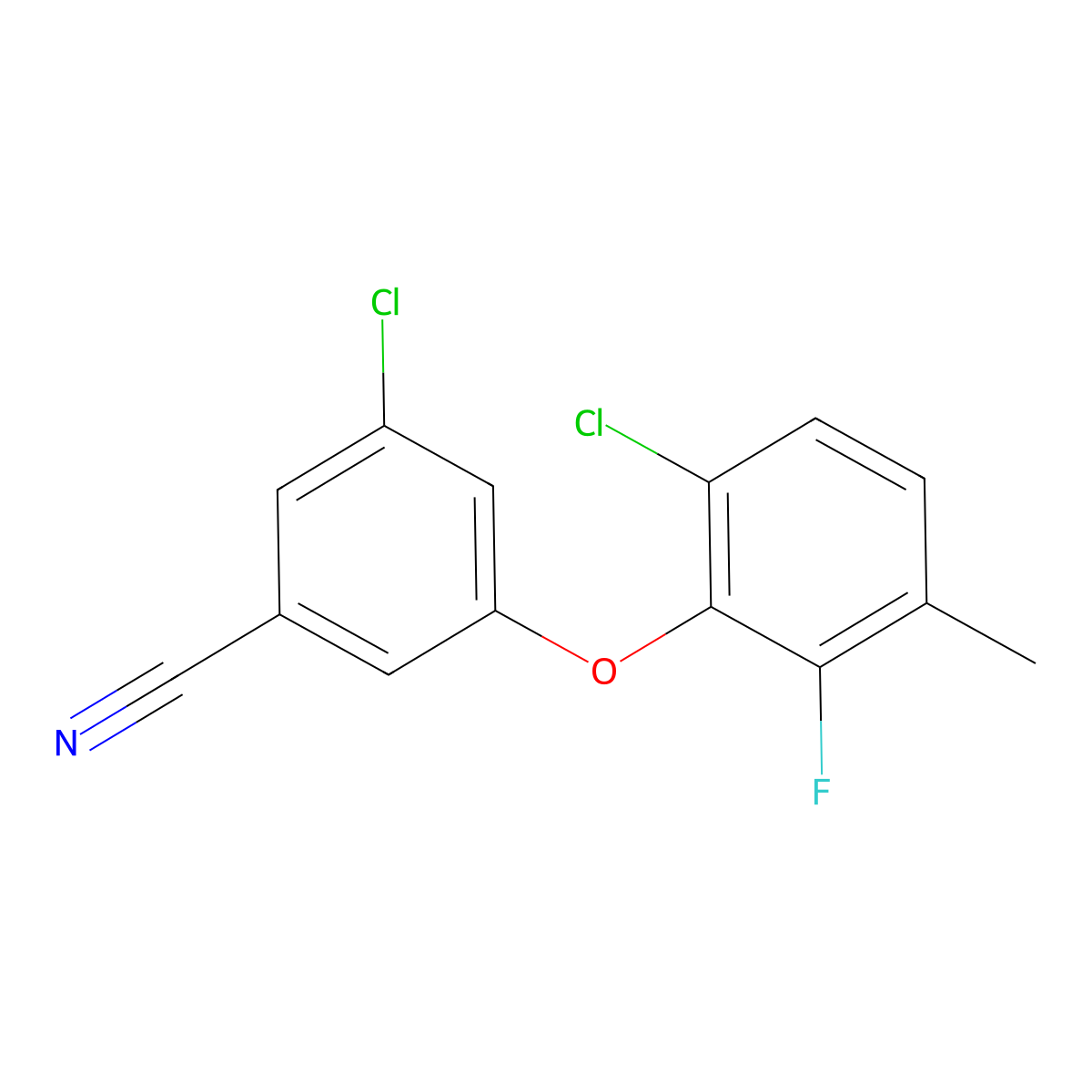 3-Chloro-5-(6-chloro-2-fluoro-3-methylphenoxy)benzonitrile molecular structure, CAS 1089178-82-4