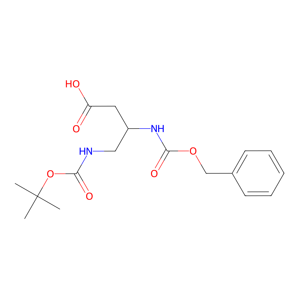 N-beta-Benzyloxycarbonyl-N-gamma-(t-butyloxycarbonyl)-D-3,4-diaminobutyric acid molecular structure, CAS 108919-51-3