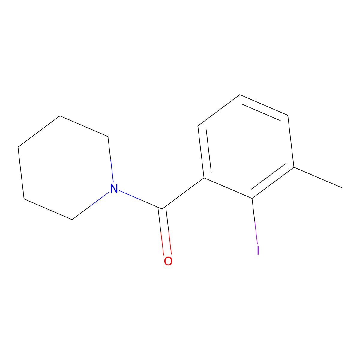 (2-Iodo-3-methylphenyl)(piperidin-1-yl)methanone molecular structure, CAS 1089198-27-5