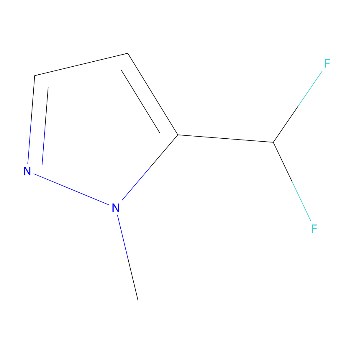 5-(difluoromethyl)-1-methyl-1H-pyrazole molecular structure, CAS 1089212-36-1