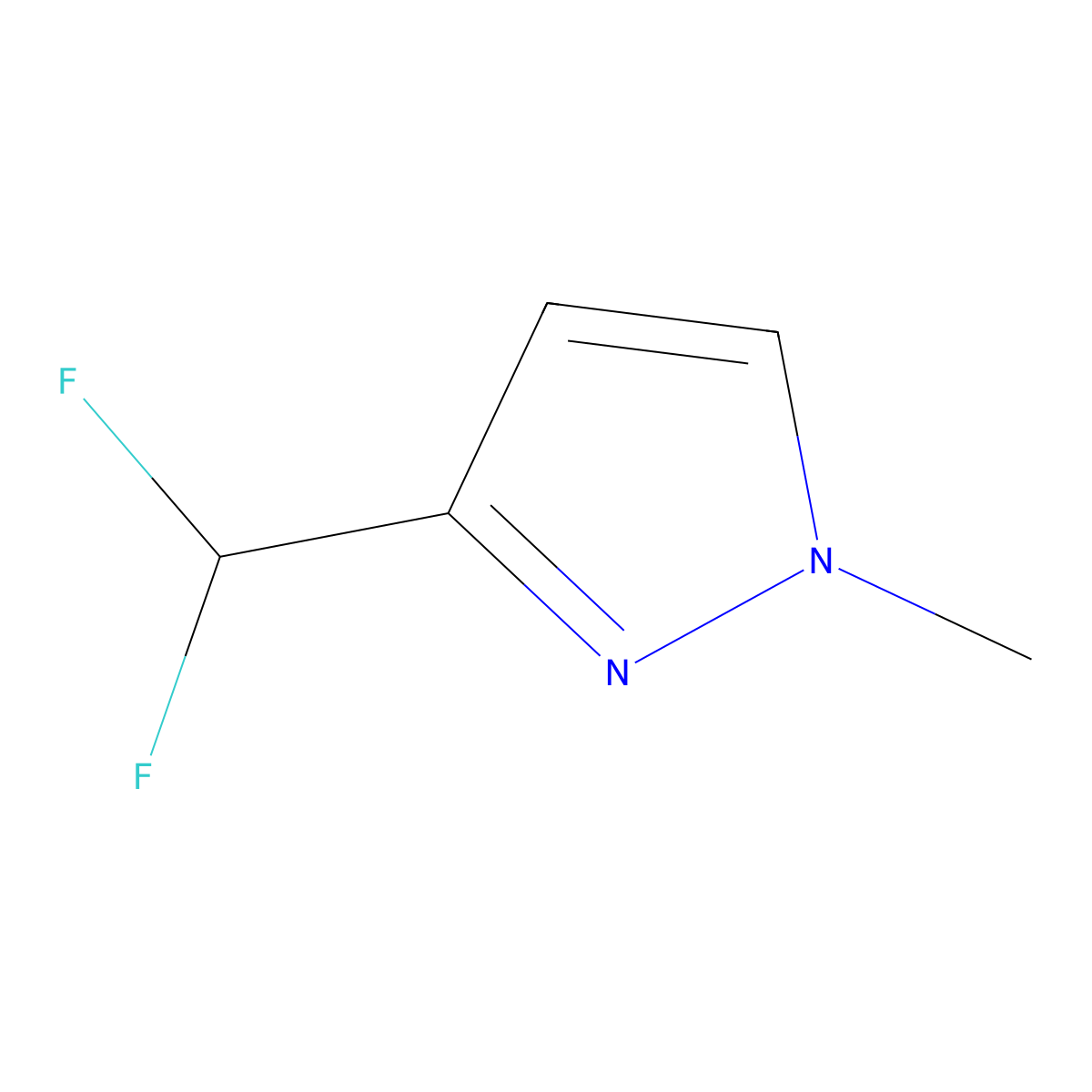 3-(Difluoromethyl)-1-methyl-1H-pyrazole molecular structure, CAS 1089212-37-2