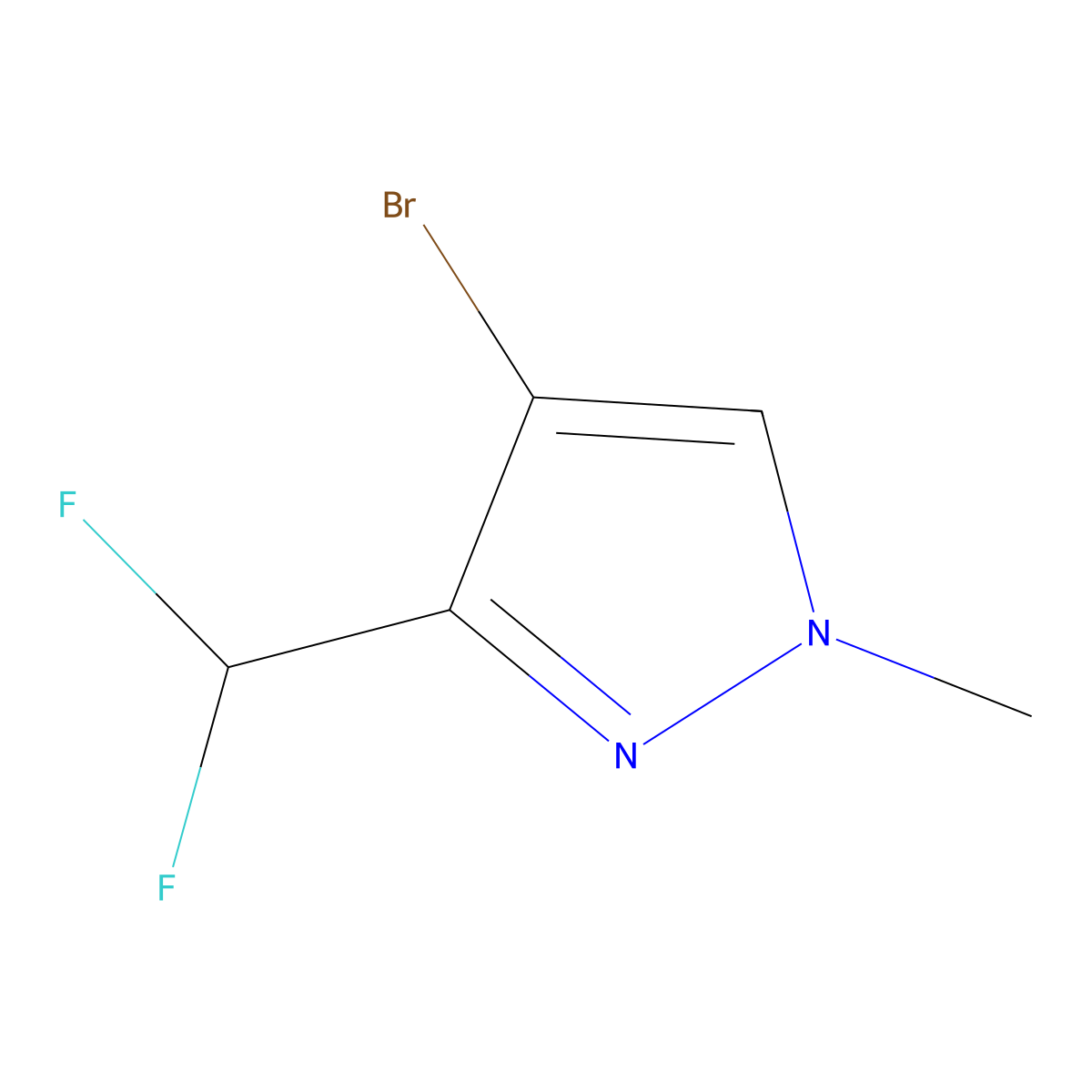 4-Bromo-3-(difluoromethyl)-1-methyl-1H-pyrazole molecular structure, CAS 1089212-38-3