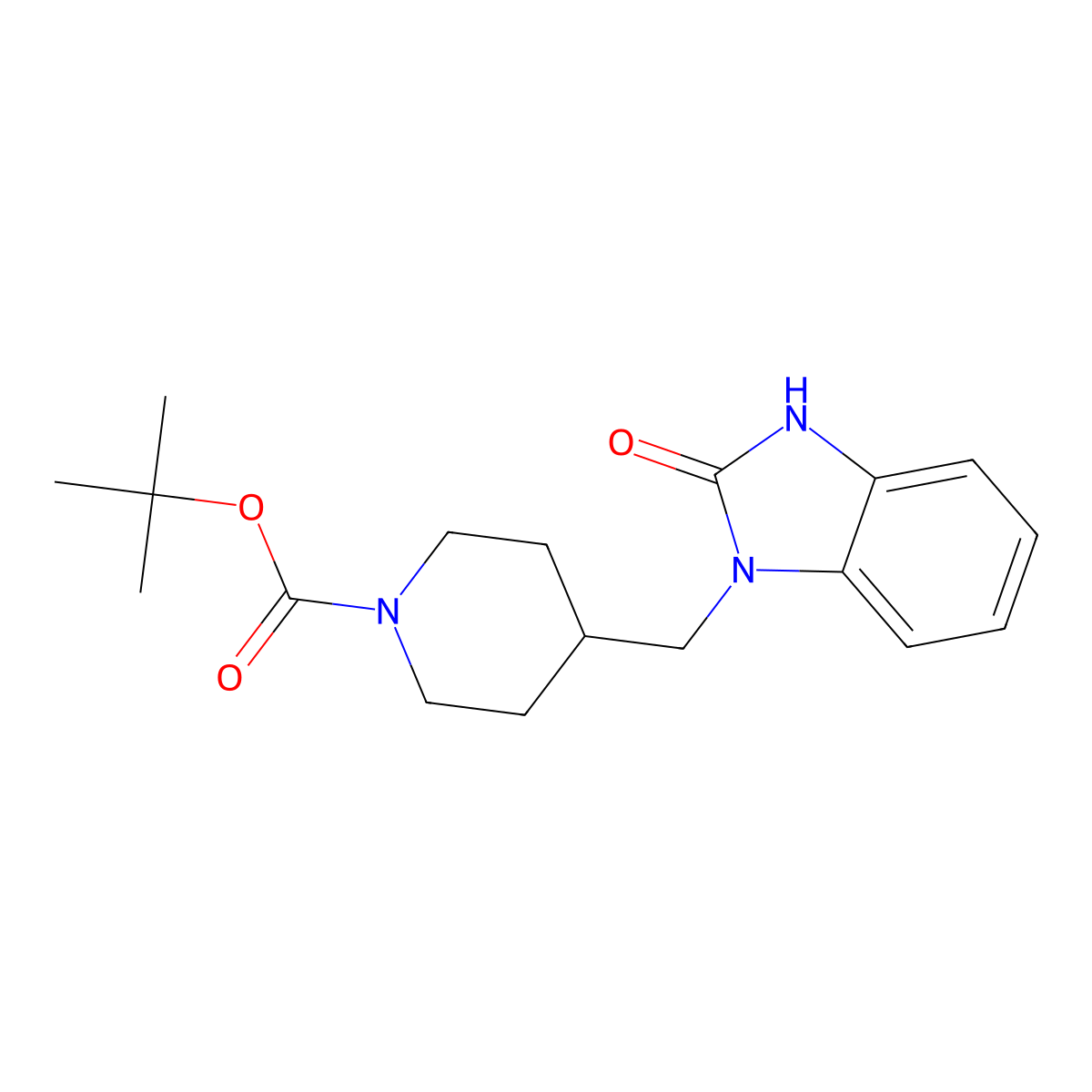 tert-Butyl 4-((2-oxo-2,3-dihydro-1H-benzo[d]imidazol-1-yl)methyl)piperidine-1-carboxylate molecular structure, CAS 1089274-66-7