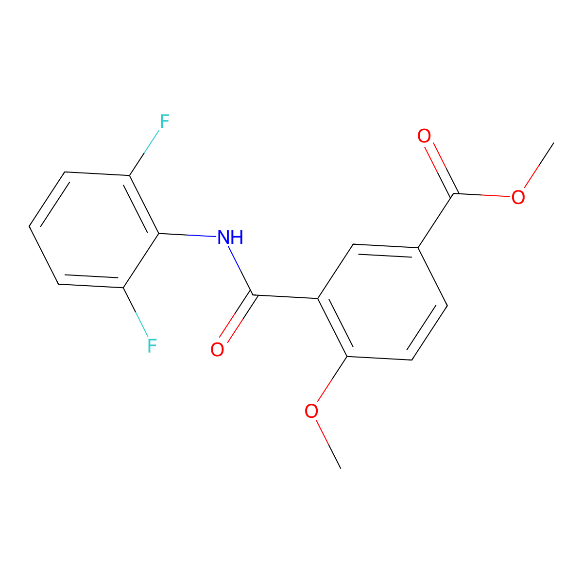 Methyl 3-(2,6-difluorophenylcarbamoyl)-4-methoxybenzoate molecular structure, CAS 1089278-51-2