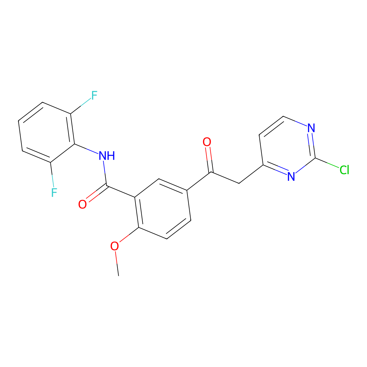 5-(2-(2-chloropyrimidin-4-yl)acetyl)-N-(2,6-difluorophenyl)-2-methoxybenzamide molecular structure, CAS 1089278-52-3
