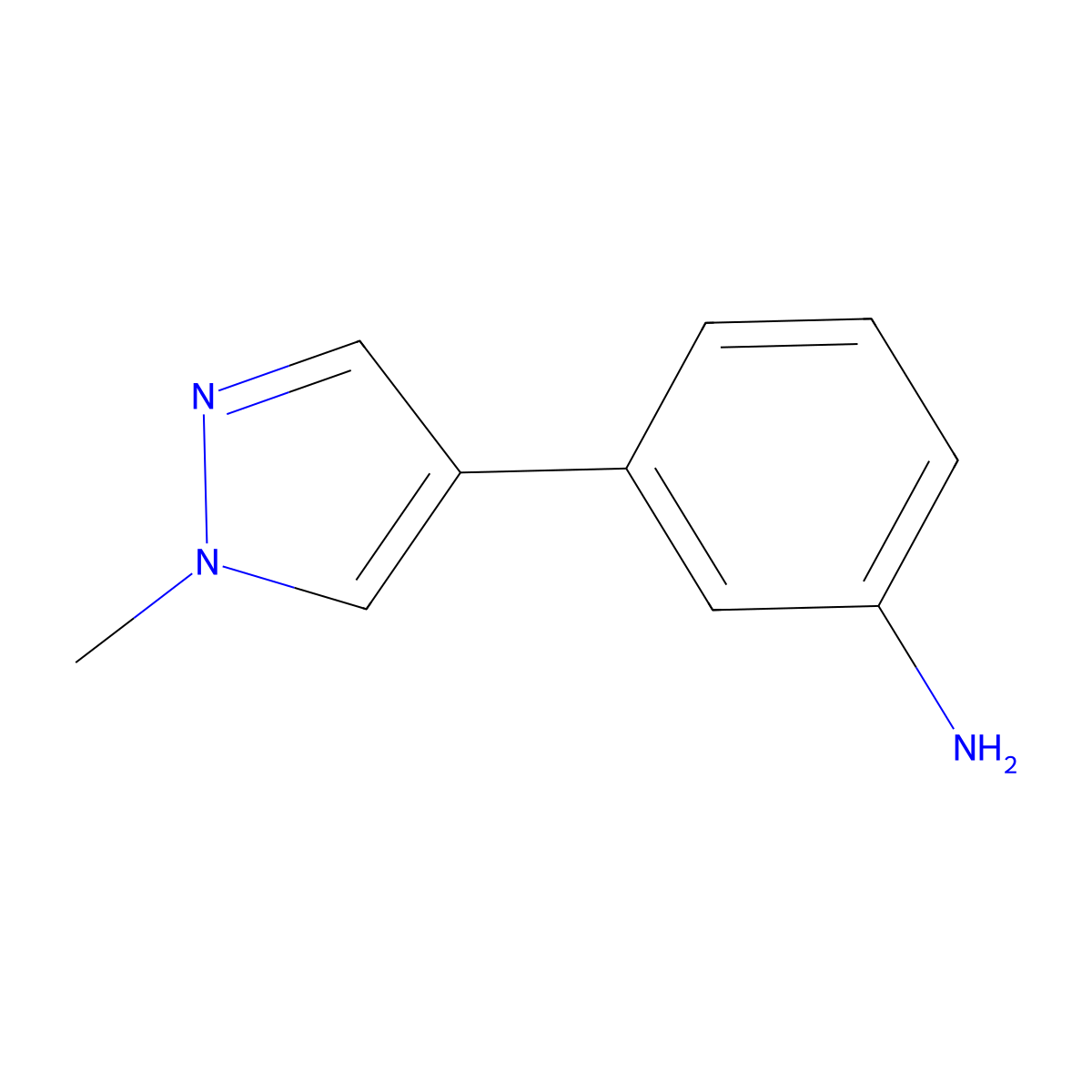3-(1-methyl-1H-pyrazol-4-yl)aniline molecular structure, CAS 1089278-81-8