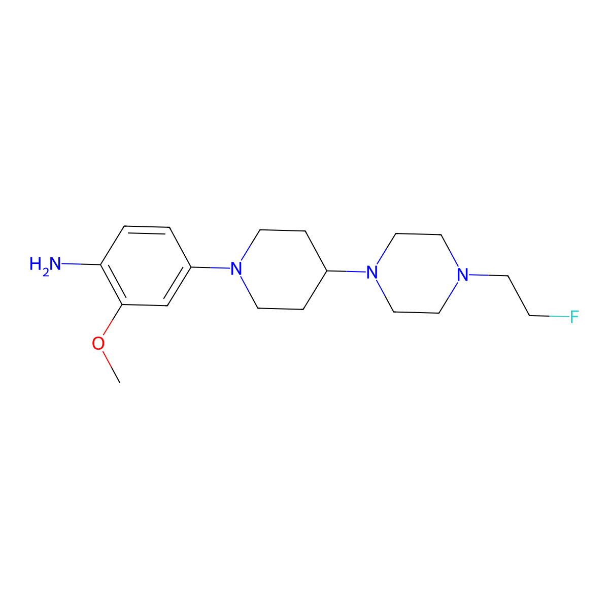 4-[4-[4-(2-Fluoroethyl)-1-piperazinyl]-1-piperidinyl]-2-(methyloxy)aniline molecular structure, CAS 1089279-63-9