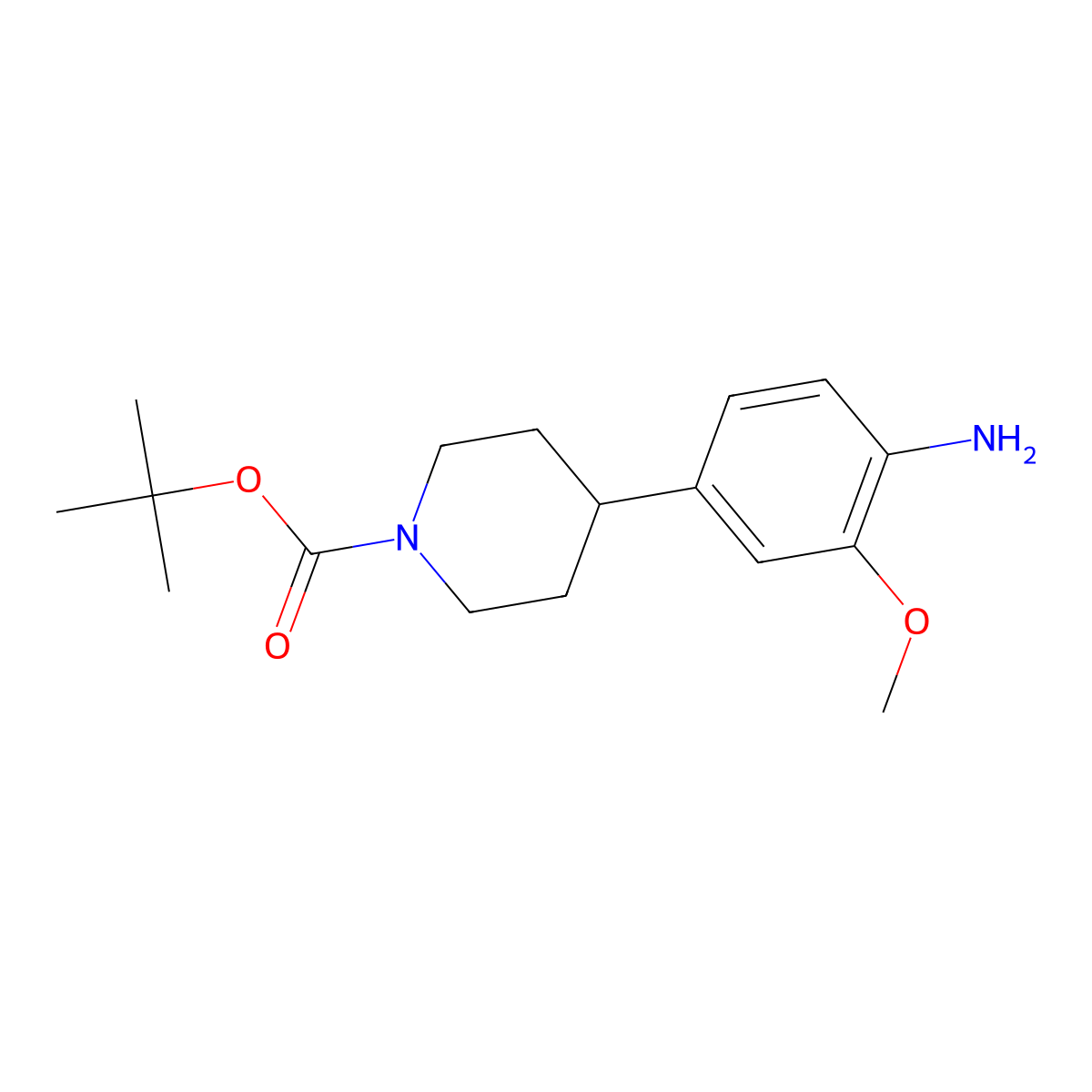 Tert-butyl 4-(4-amino-3-methoxyphenyl)piperidine-1-carboxylate molecular structure, CAS 1089280-53-4