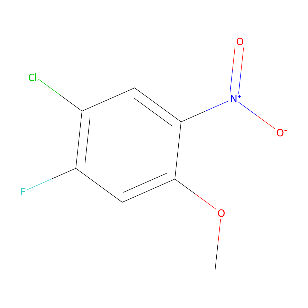 1-Chloro-2-fluoro-4-methoxy-5-nitrobenzene molecular structure, CAS 1089280-66-9