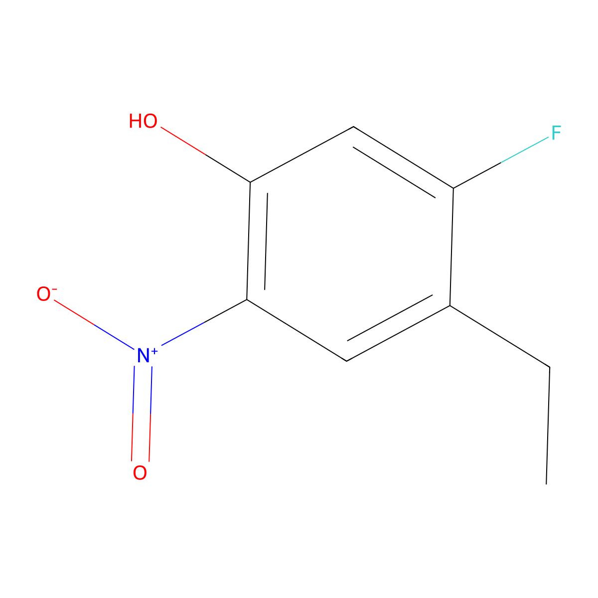 4-Ethyl-5-fluoro-2-nitrophenol molecular structure, CAS 1089282-51-8