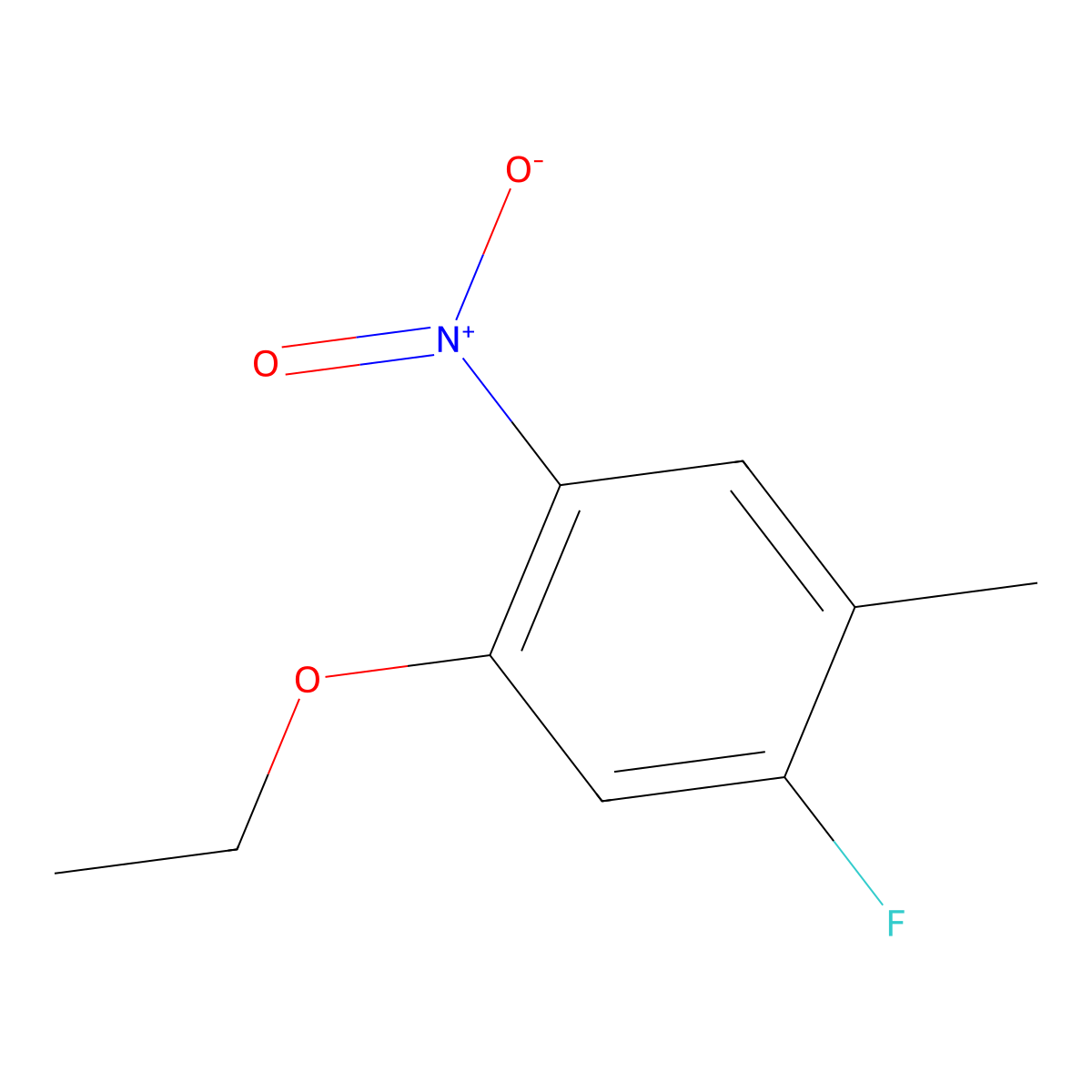 1-Ethoxy-5-fluoro-4-methyl-2-nitrobenzene molecular structure, CAS 1089283-14-6