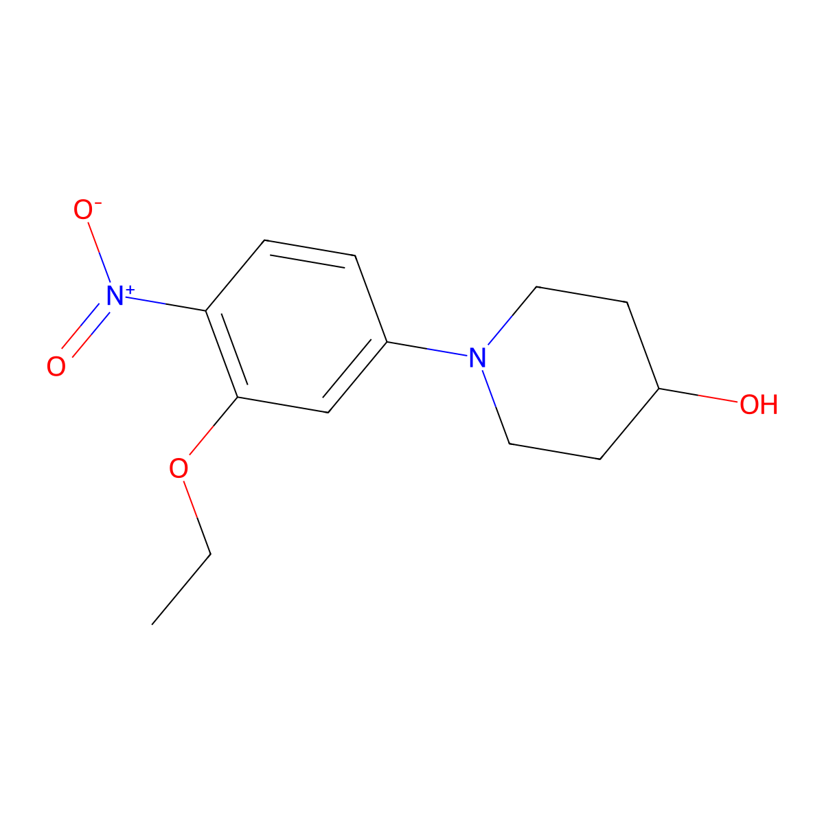 1-(3-Ethoxy-4-nitrophenyl)piperidin-4-ol molecular structure, CAS 1089283-25-9