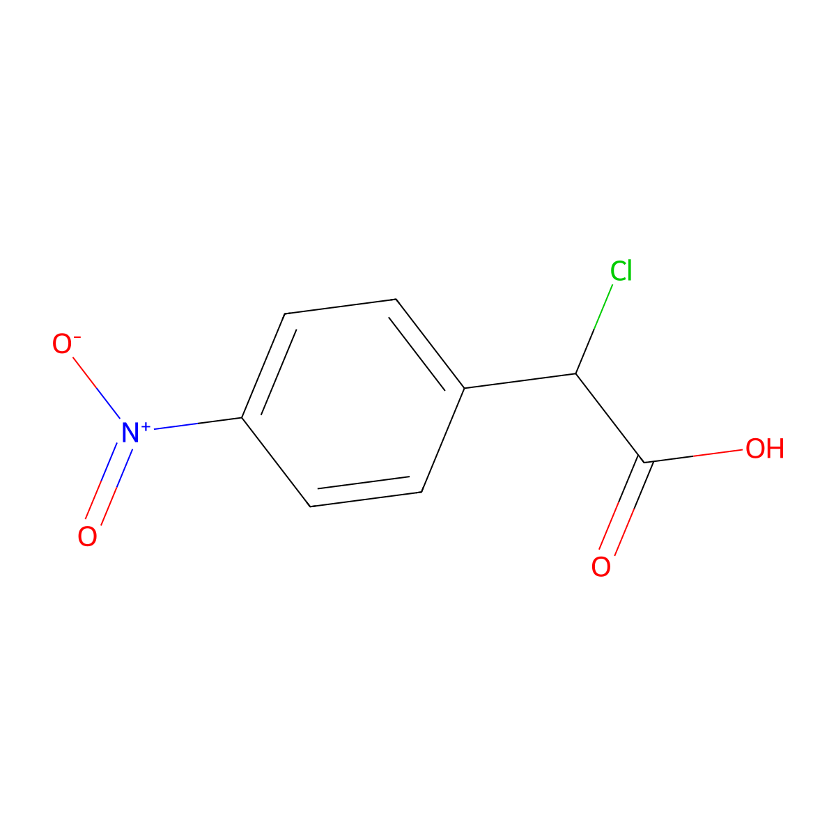 2-Chloro-2-(4-nitrophenyl)acetic acid molecular structure, CAS 1089283-95-3