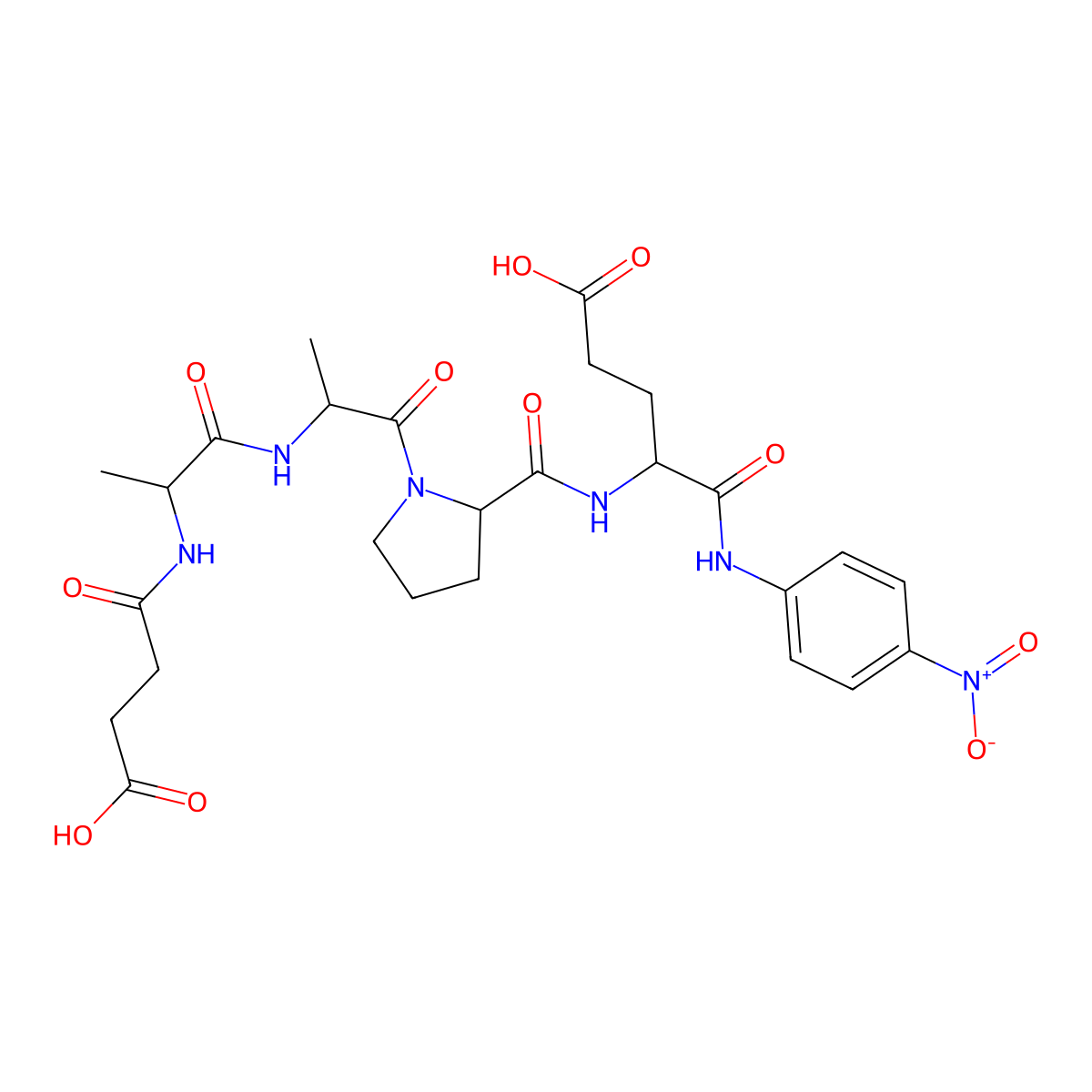 Suc-ala-ala-pro-glu-pna molecular structure, CAS 108929-37-9