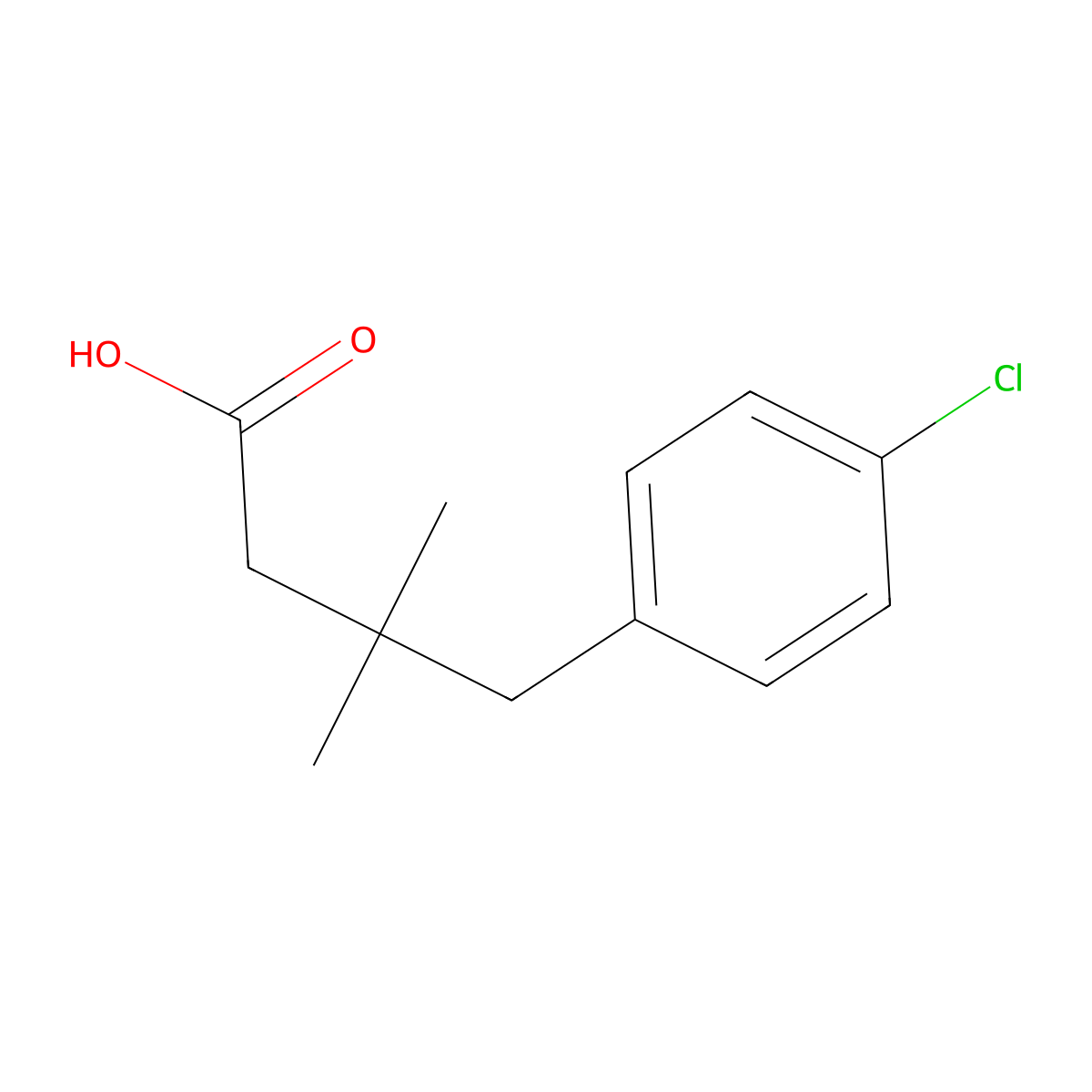 4-(4-Chlorophenyl)-3,3-dimethylbutanoic acid molecular structure, CAS 1089303-25-2