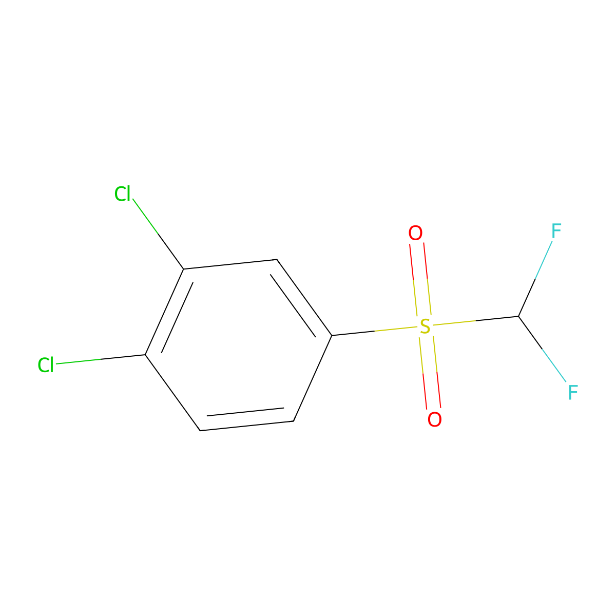 1,2-Dichloro-4-difluoromethanesulfonylbenzene molecular structure, CAS 1089310-91-7
