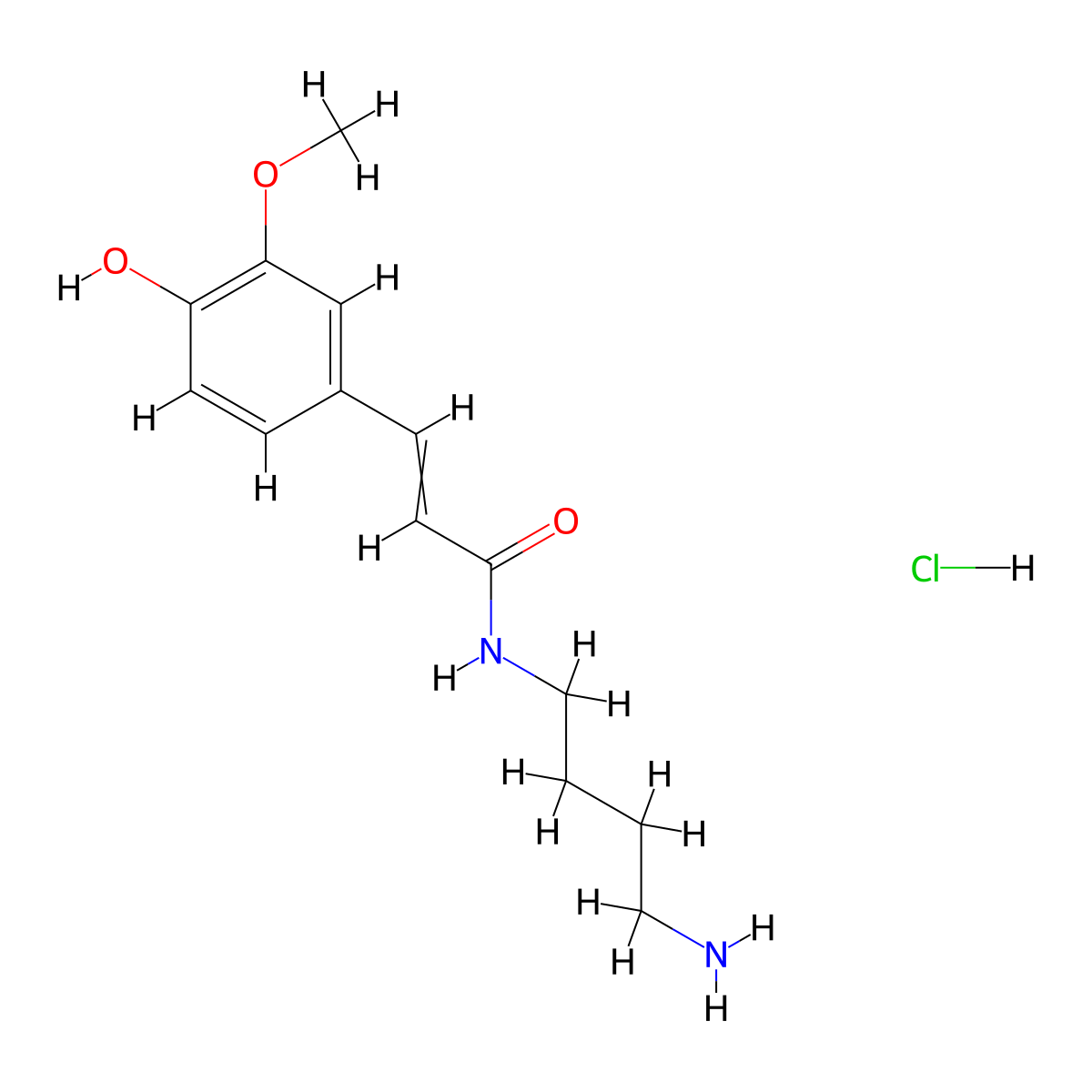 Feruloylputrescine Hydrochloride molecular structure, CAS 1089311-70-5