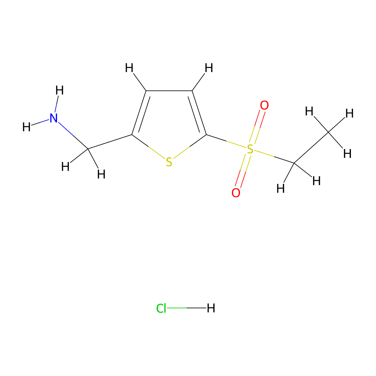 [5-(Ethanesulfonyl)thiophen-2-yl]methanamine hydrochloride molecular structure, CAS 1089317-54-3