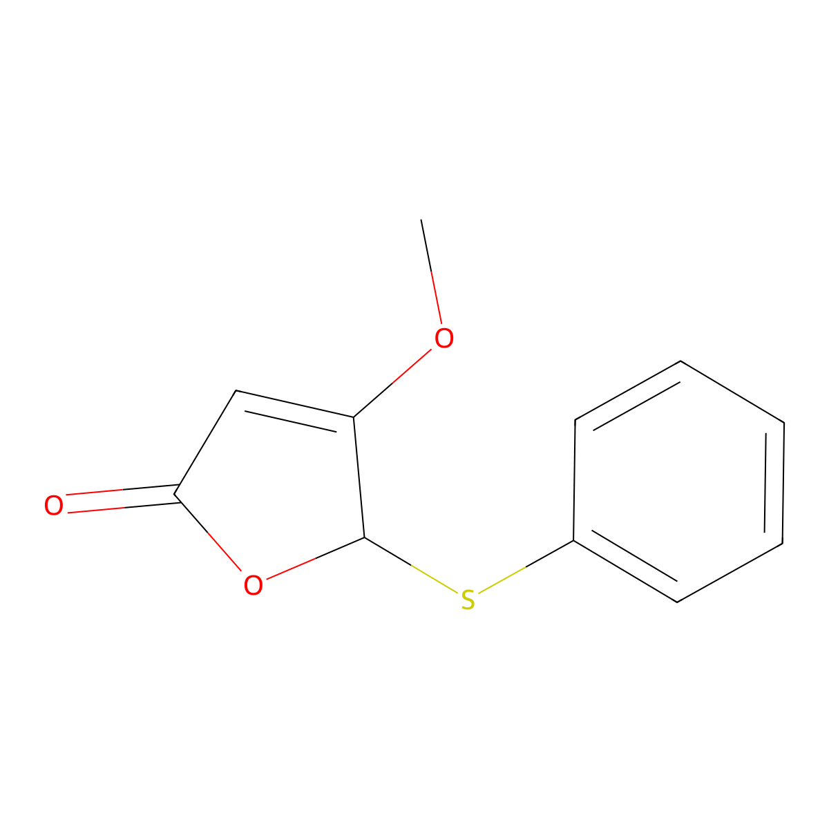4-Methoxy-5-(phenylsulfanyl)furan-2(5H)-one molecular structure, CAS 108932-52-1
