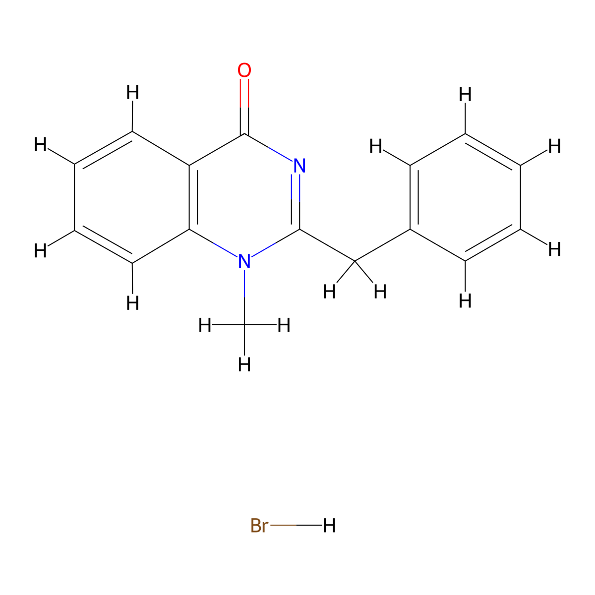 2-Benzyl-1-methylquinazolin-4(1H)-one hydrobromide molecular structure, CAS 1089329-03-2