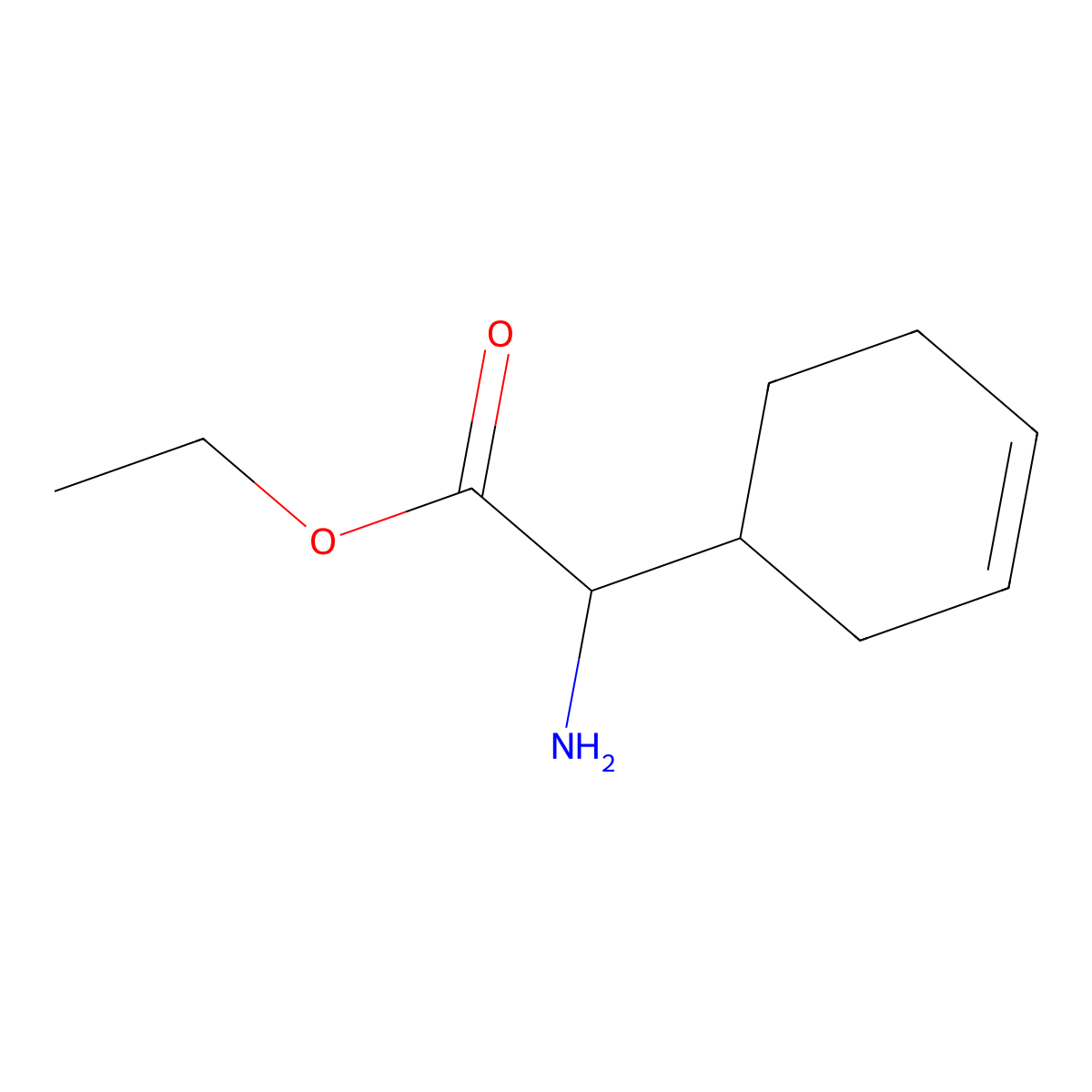 Ethyl 2-amino-2-(cyclohex-3-EN-1-YL)acetate molecular structure, CAS 108933-78-4