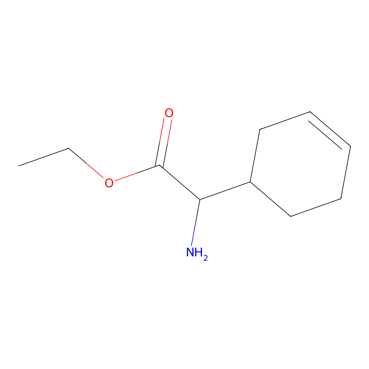 Ethyl 2-amino-2-(cyclohex-3-EN-1-YL)acetate molecular structure, CAS 108933-78-4
