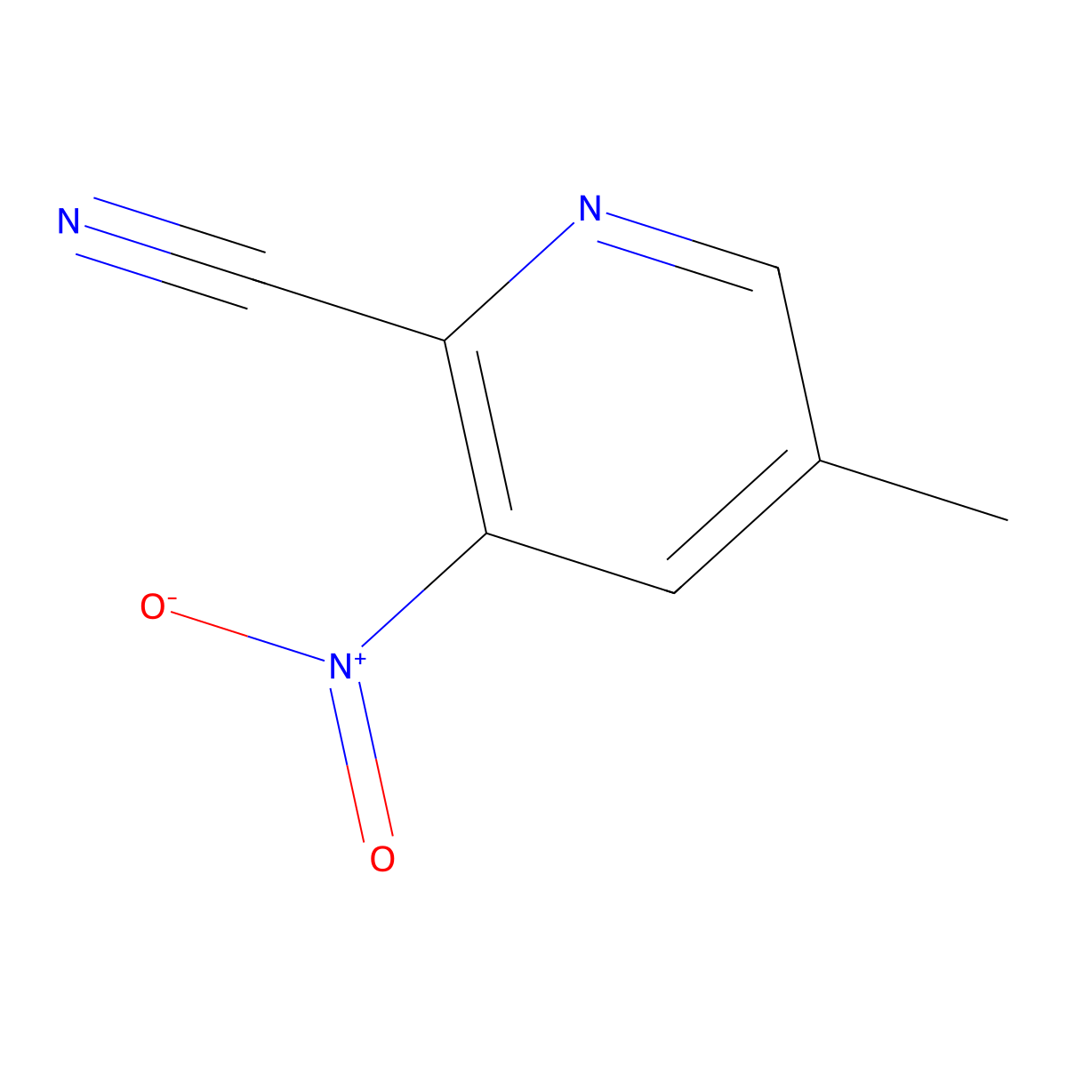 5-Methyl-3-nitropicolinonitrile molecular structure, CAS 1089330-68-6