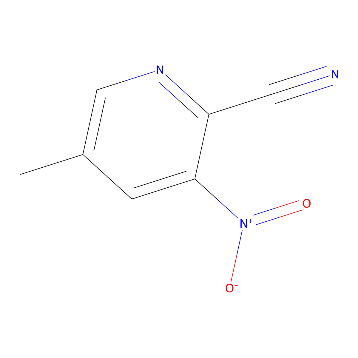 5-Methyl-3-nitropicolinonitrile molecular structure, CAS 1089330-68-6