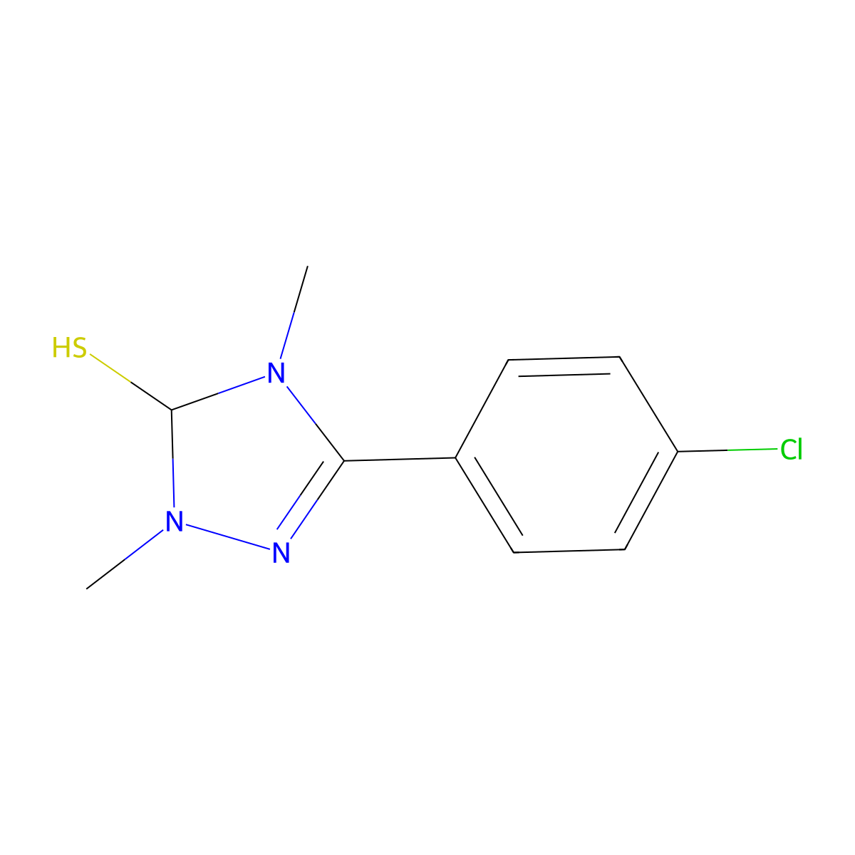 5-(4-Chloro-phenyl)-2,4-dimethyl-3,4-dihydro-2H-[1,2,4]triazole-3-thiol molecular structure, CAS 1089330-82-4