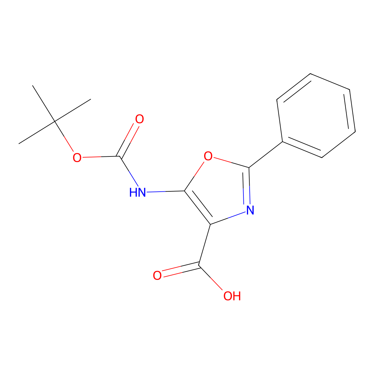 5-{[(Tert-butoxy)carbonyl]amino}-2-phenyl-1,3-oxazole-4-carboxylic acid molecular structure, CAS 1089330-84-6