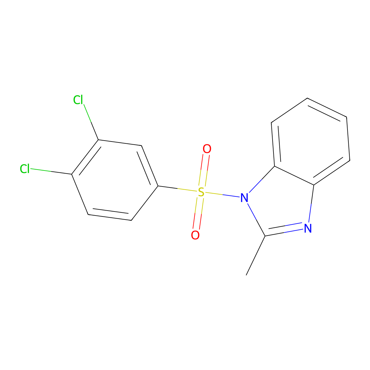 1-[(3,4-dichlorophenyl)sulfonyl]-2-methyl-1H-benzimidazole molecular structure, CAS 1089330-95-9