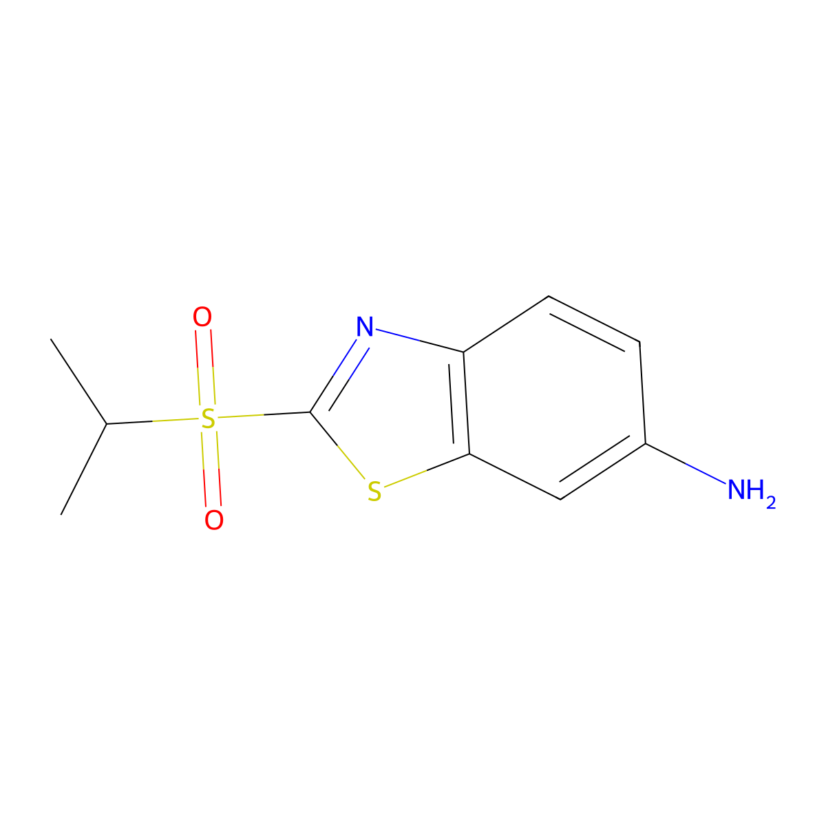 2-(Isopropylsulfonyl)-1,3-benzothiazol-6-amine molecular structure, CAS 1089333-74-3