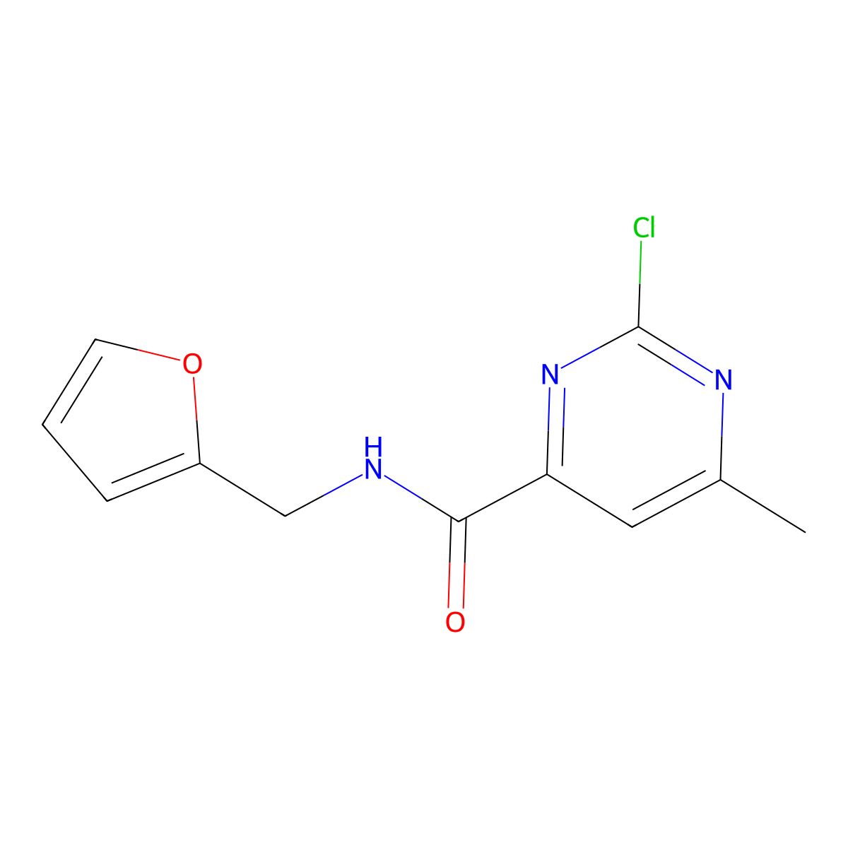 2-Chloro-N-(furan-2-ylmethyl)-6-methylpyrimidine-4-carboxamide molecular structure, CAS 1089334-43-9