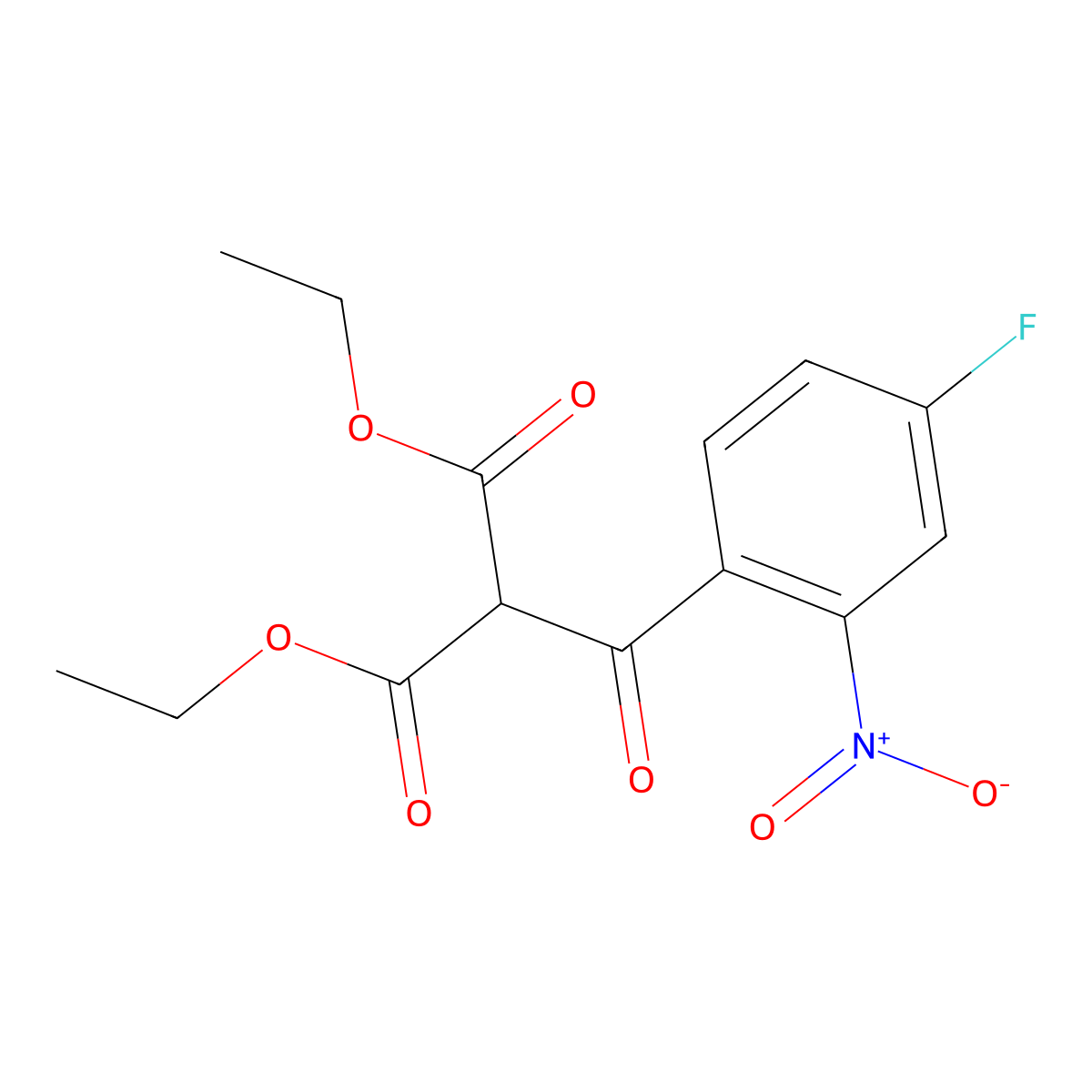 1,3-Diethyl 2-(4-fluoro-2-nitrobenzoyl)propanedioate molecular structure, CAS 108934-18-5