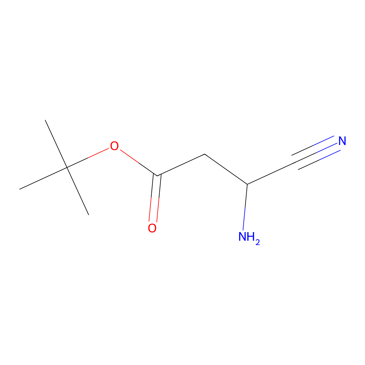 Tert-butyl 3-amino-3-cyanopropanoate molecular structure, CAS 108934-79-8