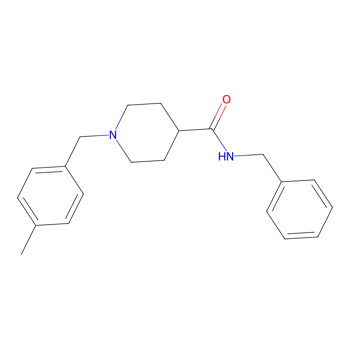 N-benzyl-1-(4-methylbenzyl)piperidine-4-carboxamide molecular structure, CAS 1089340-05-5