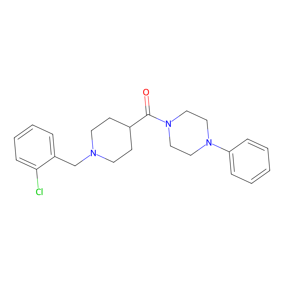[1-(2-Chlorobenzyl)piperidin-4-yl](4-phenylpiperazin-1-yl)methanone molecular structure, CAS 1089340-48-6