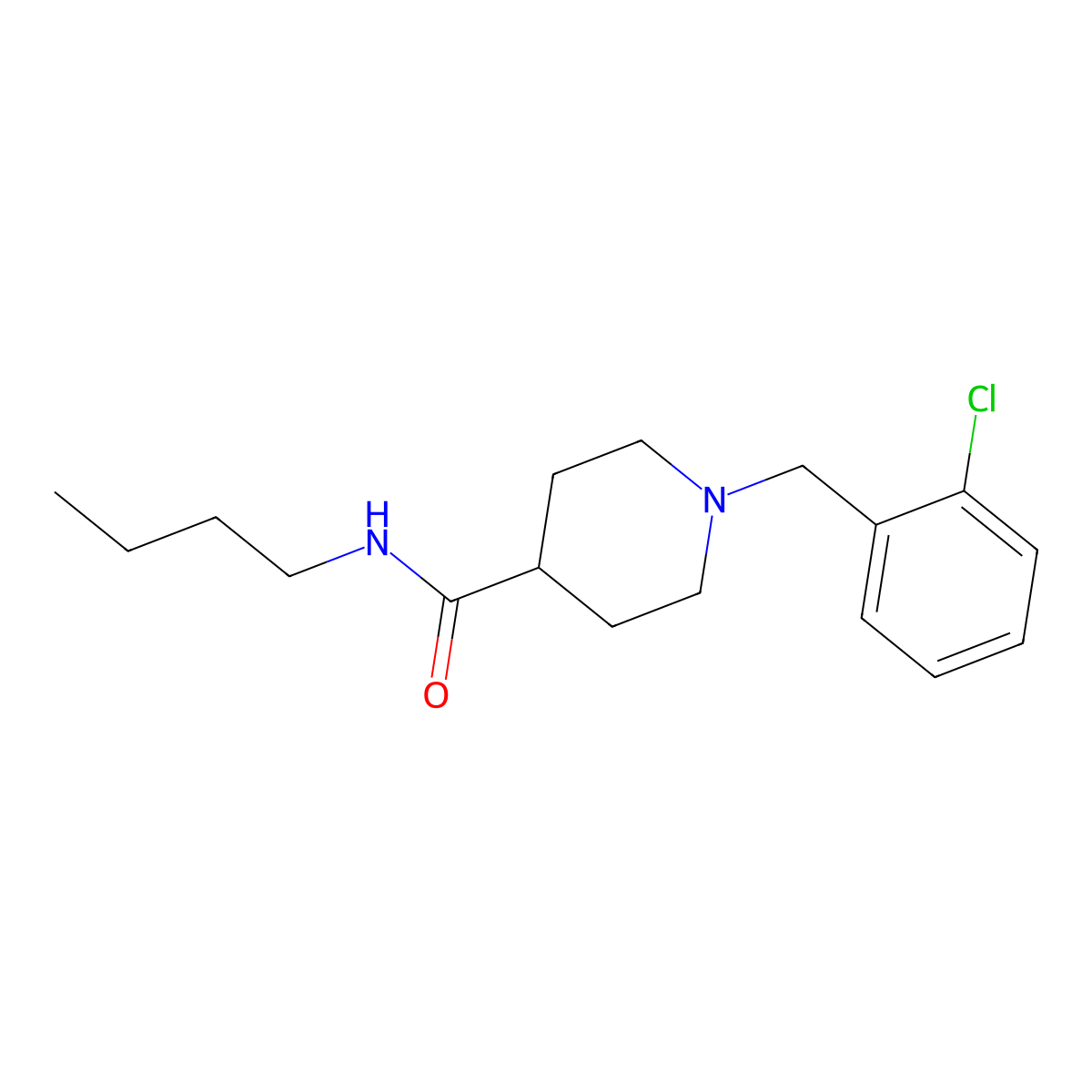 N-butyl-1-(2-chlorobenzyl)piperidine-4-carboxamide molecular structure, CAS 1089340-64-6