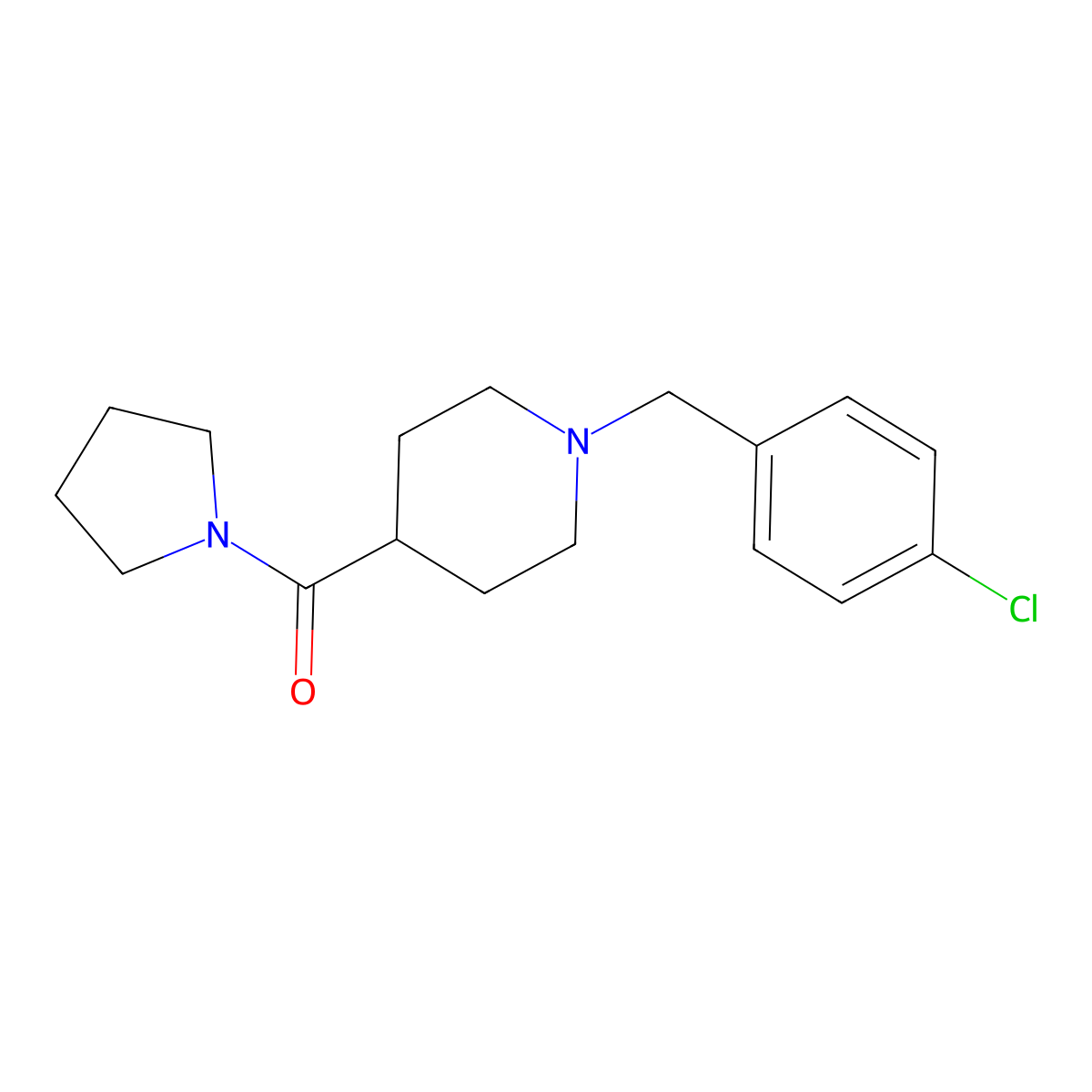 [1-(4-Chlorobenzyl)piperidin-4-yl](pyrrolidin-1-yl)methanone molecular structure, CAS 1089341-23-0