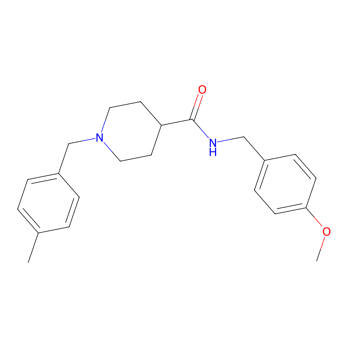 N-(4-methoxybenzyl)-1-(4-methylbenzyl)piperidine-4-carboxamide molecular structure, CAS 1089341-71-8