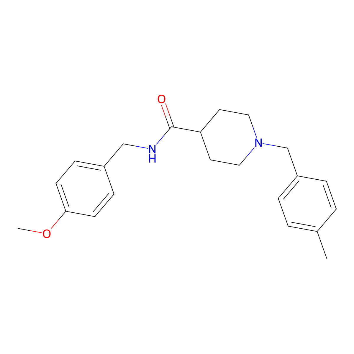 N-(4-methoxybenzyl)-1-(4-methylbenzyl)piperidine-4-carboxamide molecular structure, CAS 1089341-71-8