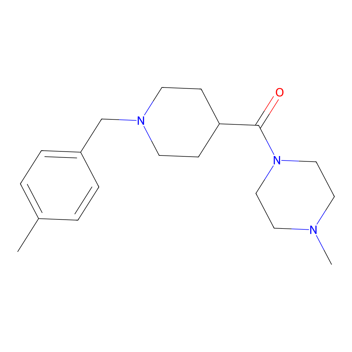 [1-(4-Methylbenzyl)piperidin-4-yl](4-methylpiperazin-1-yl)methanone molecular structure, CAS 1089341-99-0