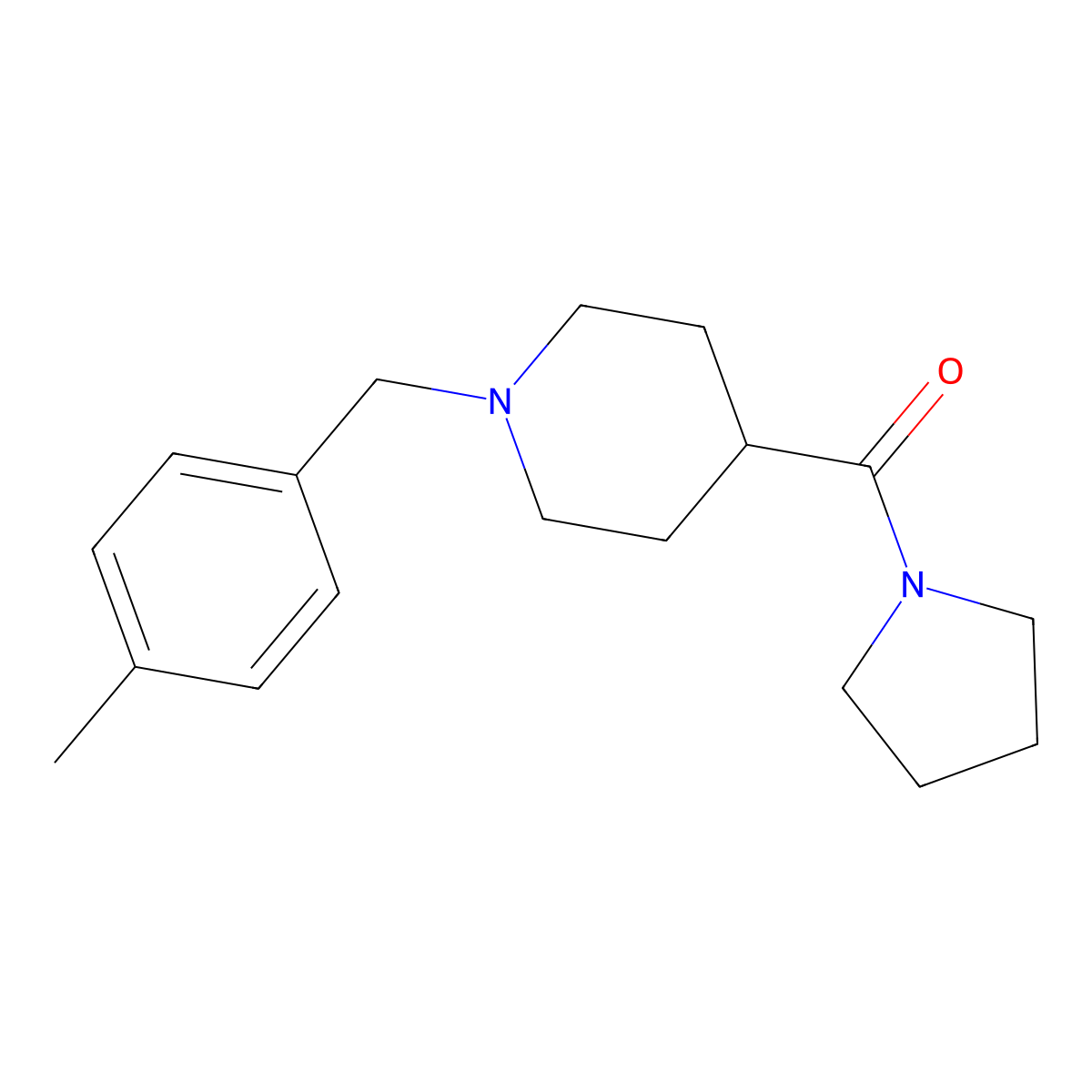 [1-(4-Methylbenzyl)piperidin-4-yl](pyrrolidin-1-yl)methanone molecular structure, CAS 1089342-44-8