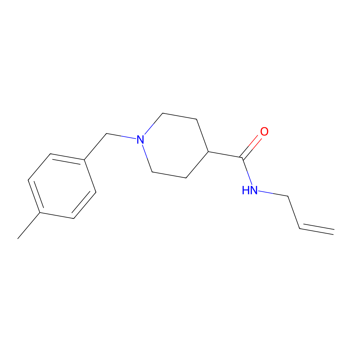 1-(4-methylbenzyl)-N-(prop-2-en-1-yl)piperidine-4-carboxamide molecular structure, CAS 1089342-58-4